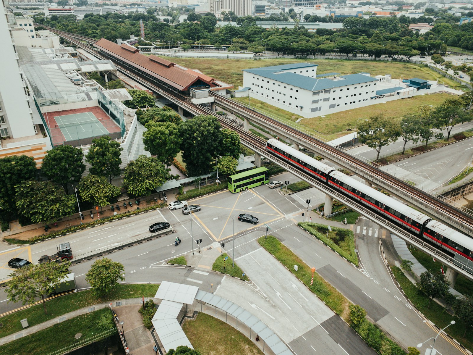 The MRT network threading Singapore's neighbourhoods together.
